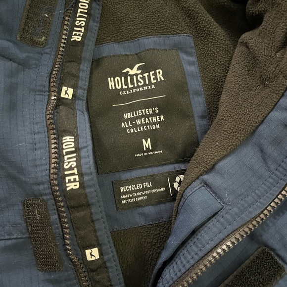 Hollister Men's Blue Hooded Jacket Size Medium - Picture 4 of 10